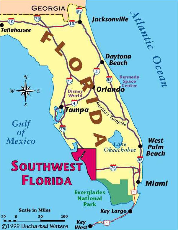 Mapa Del Estado De La Florida World Map